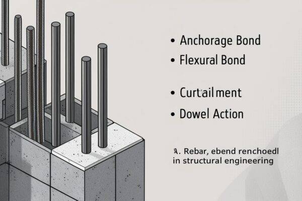 Anchorage Bond, Flexural Bond, Curtailment, and Dowel Action in Structural Engineering