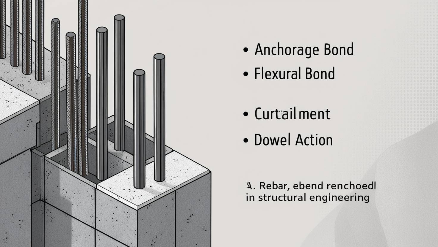 Anchorage Bond, Flexural Bond, Curtailment, and Dowel Action in Structural Engineering